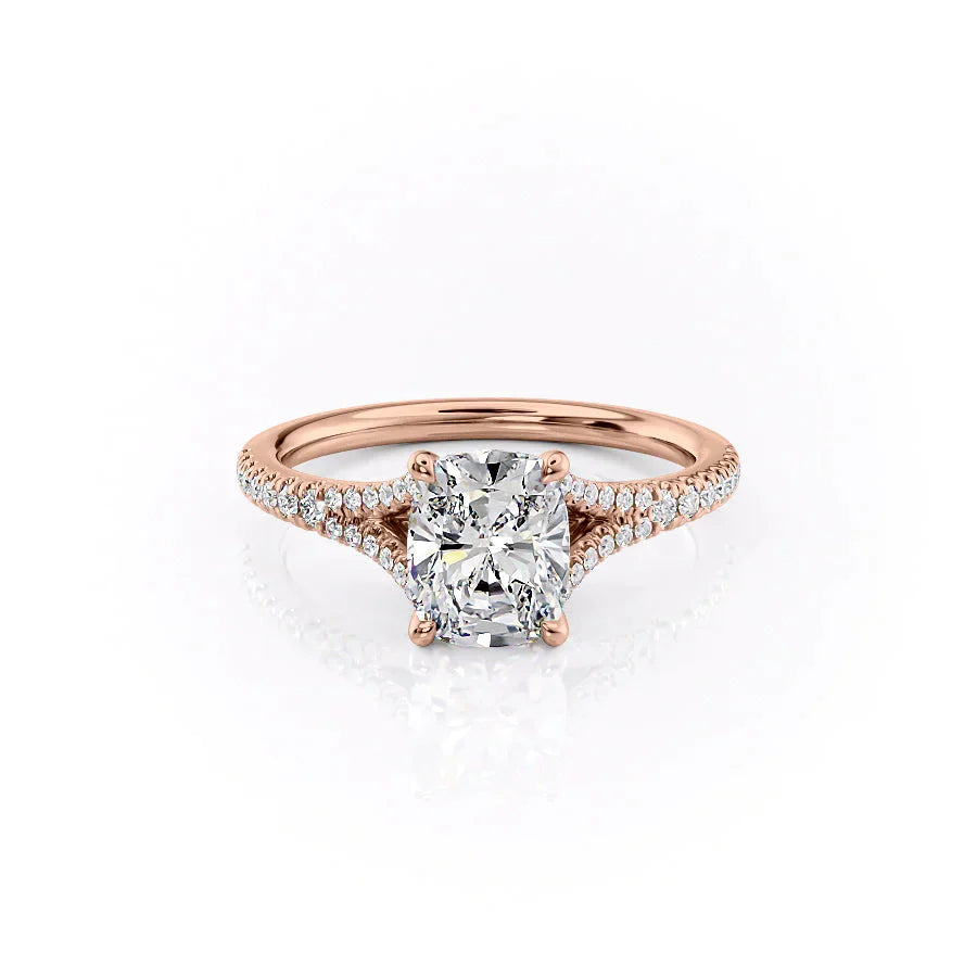 The Jade Set With A 1 Carat Elongated Cushion Lab Diamond