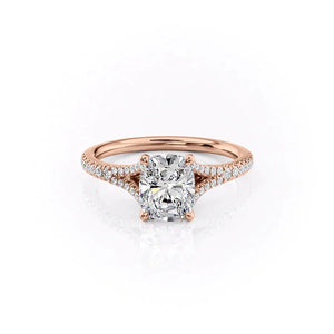 The Jade Set With A 1.5 Carat Elongated Cushion Lab Diamond