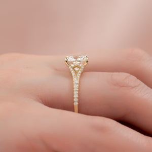 The Jade Set With A 2 Carat Cushion Lab Diamond