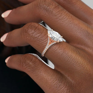 The Jade Set With A 1 Carat Marquise Lab Diamond