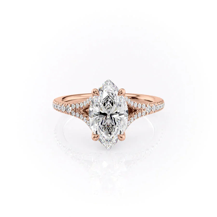 The Jade Set With A 5 Carat Marquise Moissanite