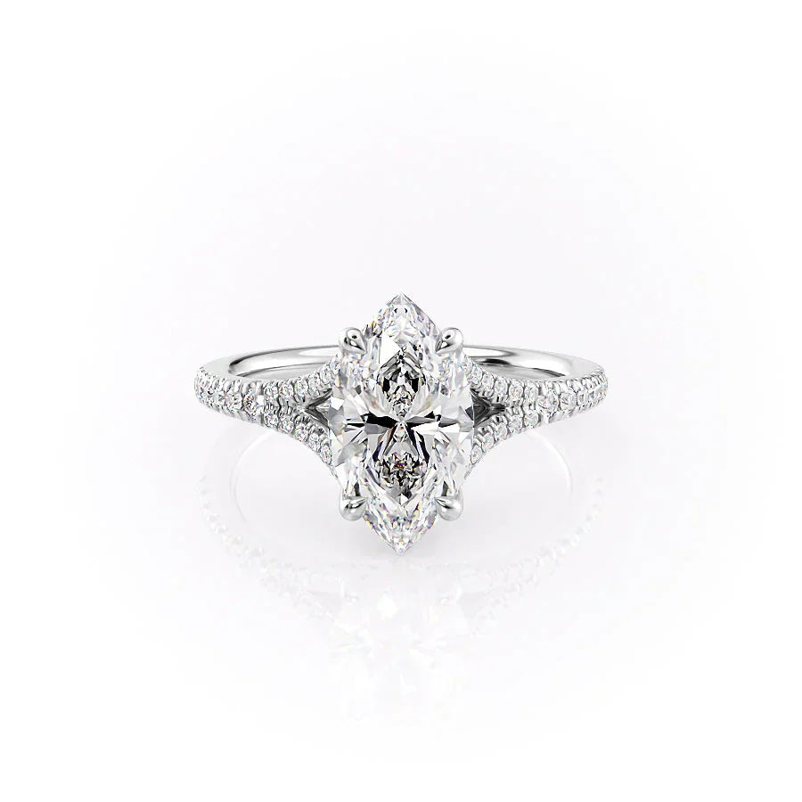 The Jade Set With A 5 Carat Marquise Moissanite