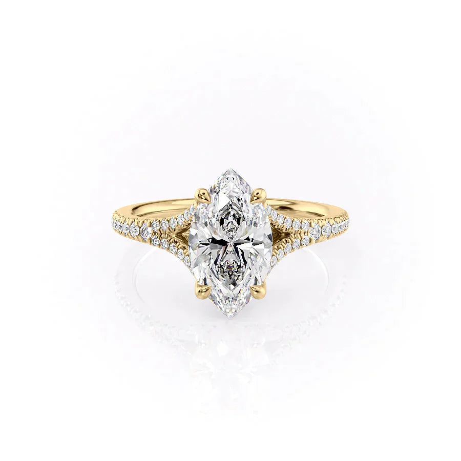 The Jade Set With A 3 Carat Marquise Lab Diamond