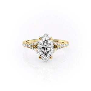 The Jade Set With A 1.5 Carat Marquise Moissanite