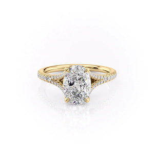 The Jade Set With A 3.5 Carat Oval Moissanite