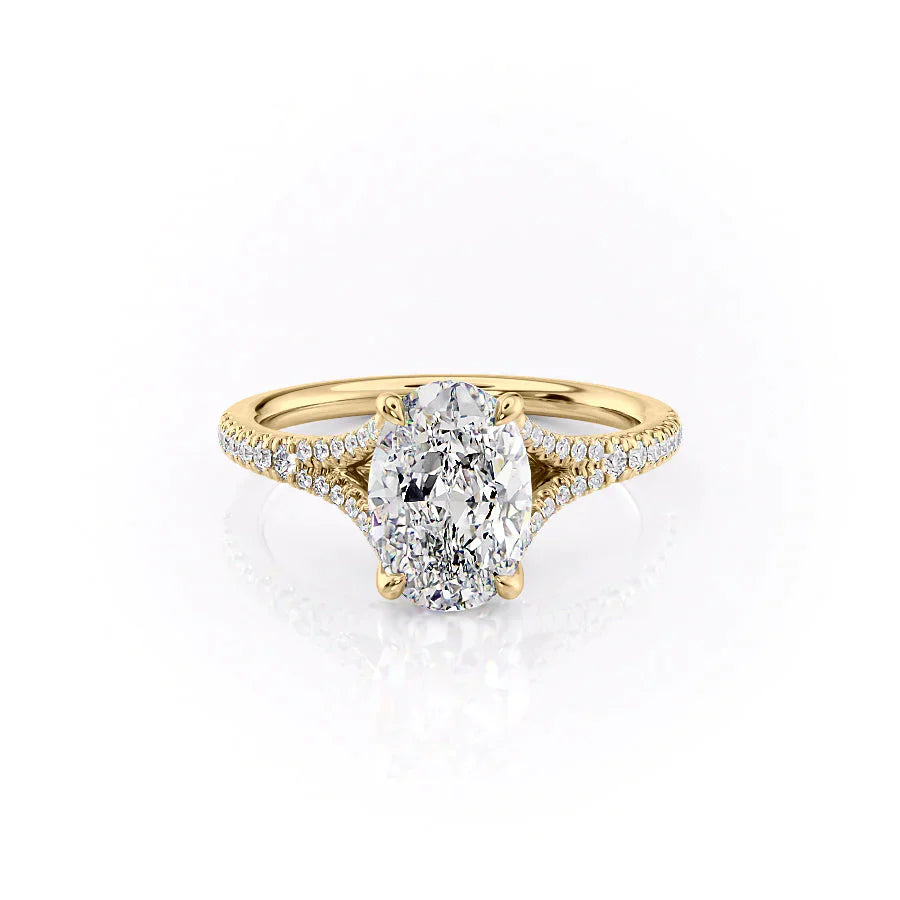 The Jade Set With A 3 Carat Oval Moissanite