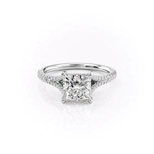 The Jade Set With A 1.5 Carat Princess Moissanite