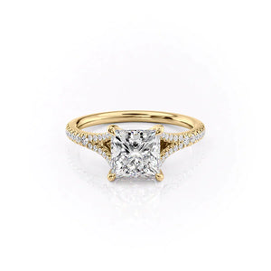 The Jade Set With A 4.5 Carat Princess Moissanite