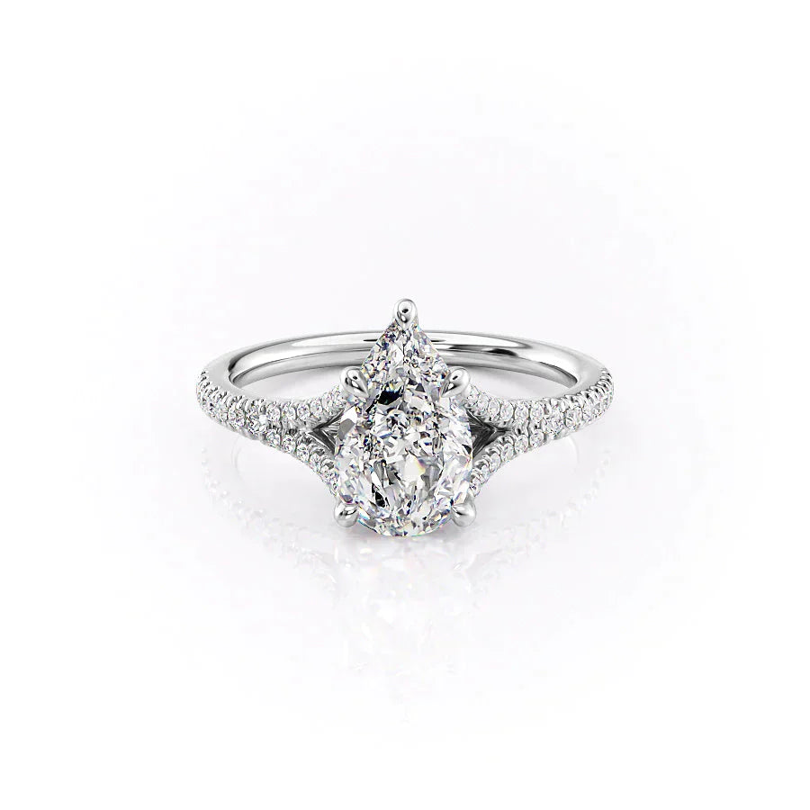 The Jade Set With A 2.5 Carat Pear Moissanite