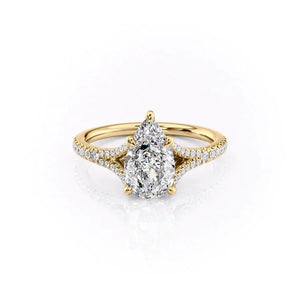 The Jade Set With A 4.5 Carat Pear Moissanite