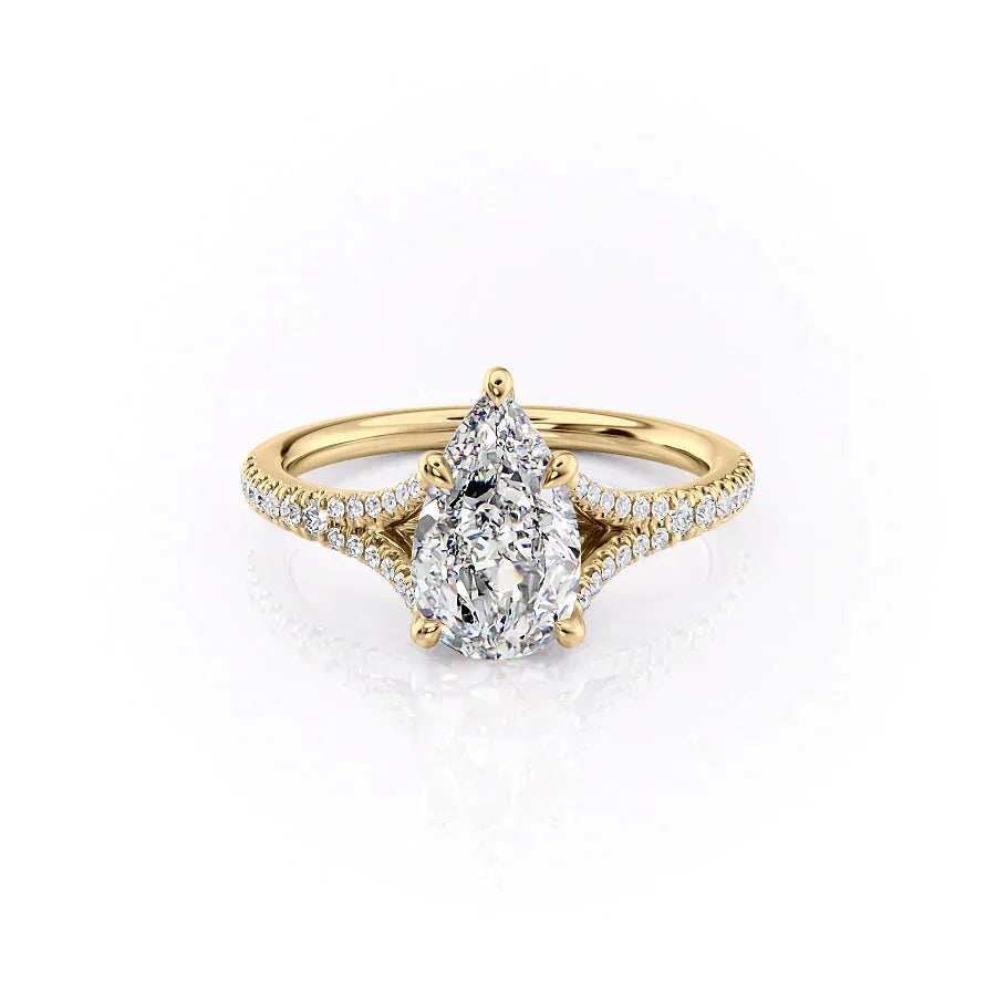 The Jade Set With A 3 Carat Pear Lab Diamond