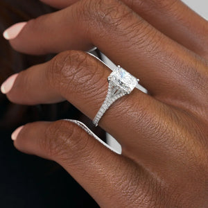 The Jade Set With A 5 Carat Radiant Moissanite