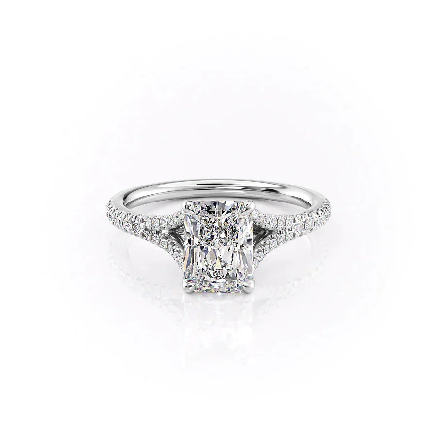 The Jade Set With A 3.5 Carat Radiant Moissanite