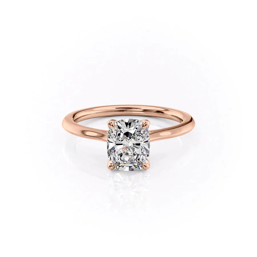 The Madison Set With A 3.5 Carat Elongated Cushion Moissanite