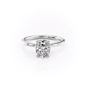 The Madison Set With A 2.5 Carat Elongated Cushion Moissanite