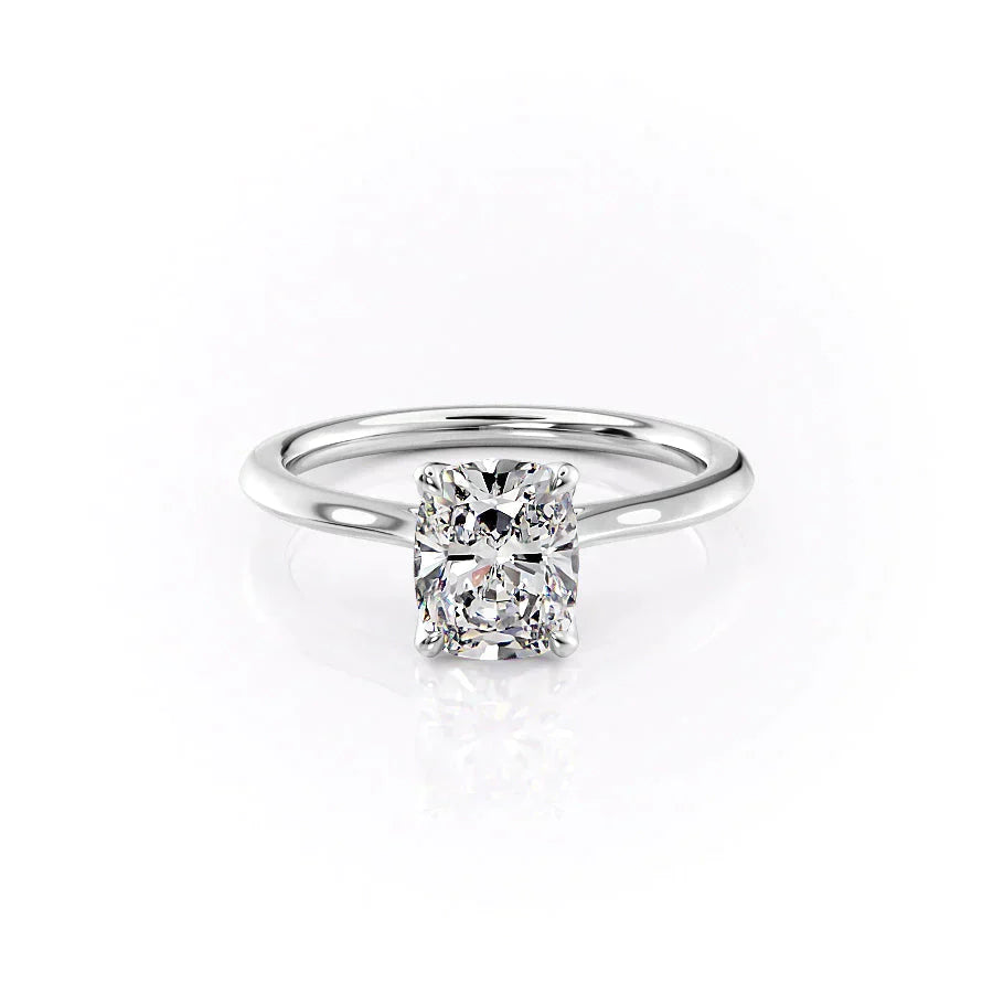 The Madison Set With A 2.5 Carat Elongated Cushion Lab Diamond