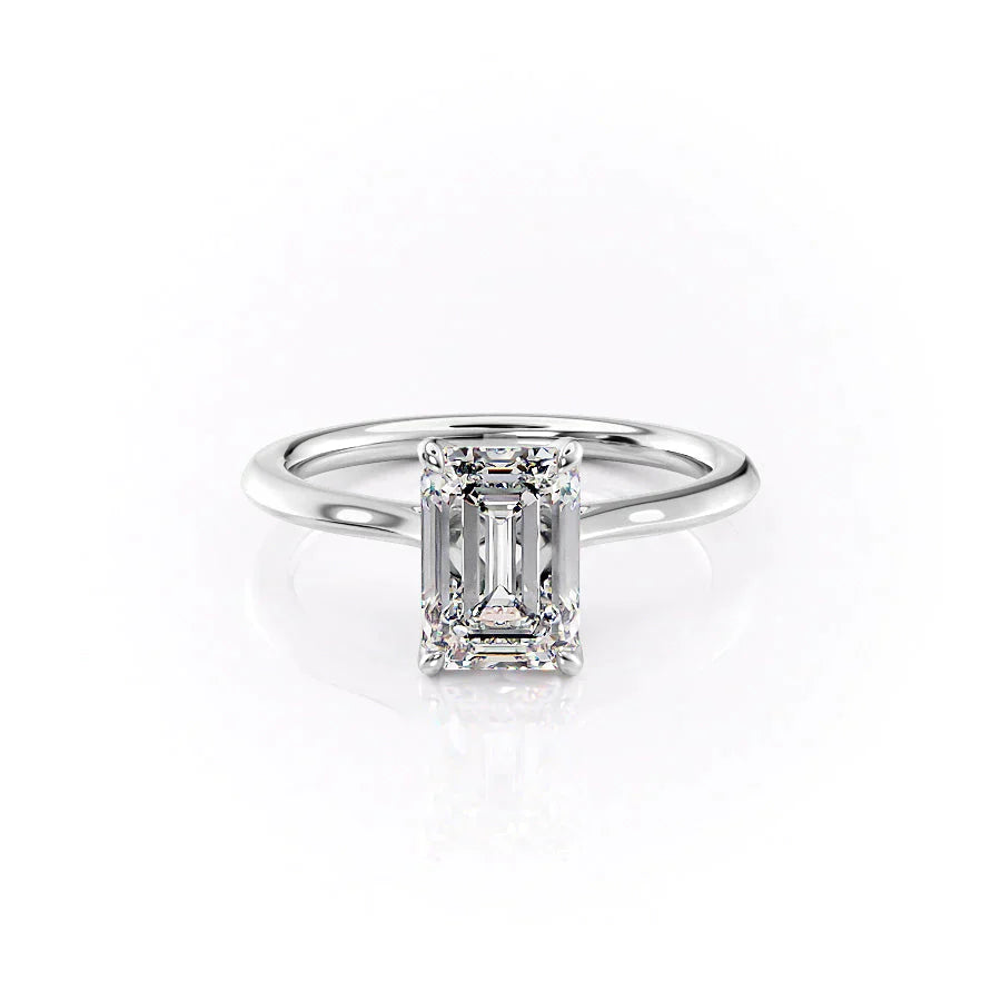 The Madison Set With A 4.5 Carat Emerald Moissanite
