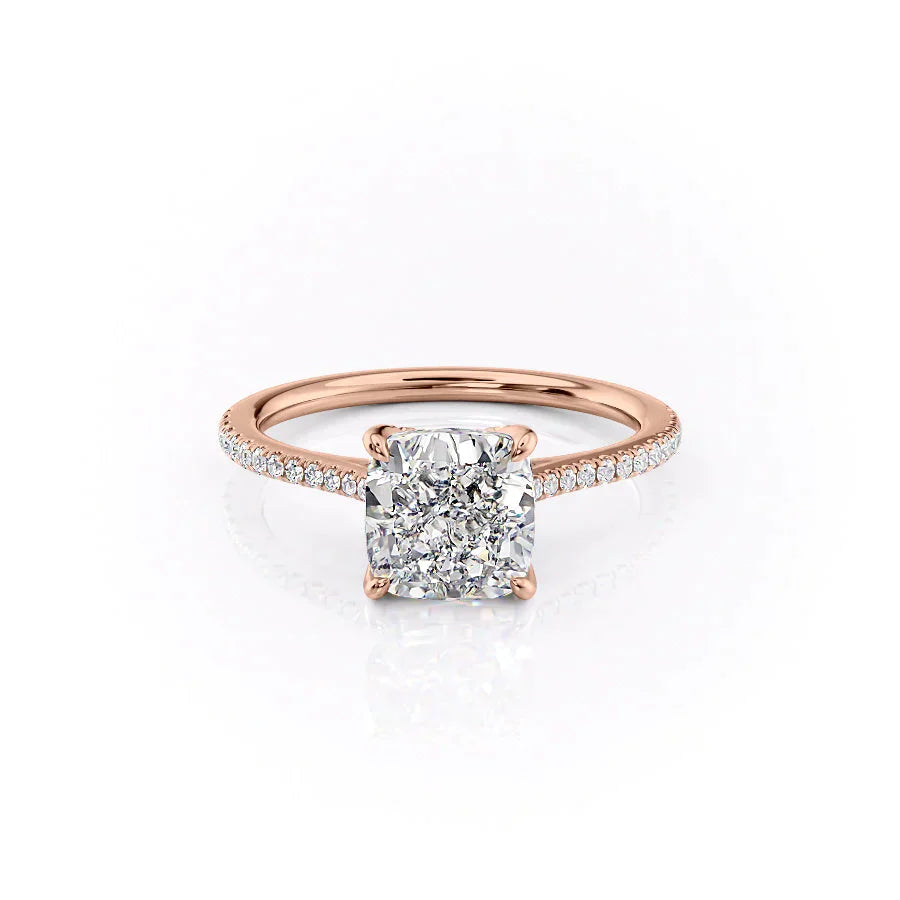 The Pave Madison Set With A 2.5 Carat Cushion Moissanite