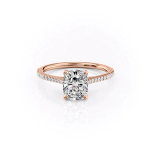 The Pave Madison Set With A 2.5 Carat Elongated Cushion Moissanite