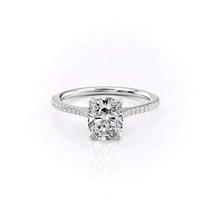 The Pave Madison Set With A 3 Carat Elongated Cushion Lab Diamond