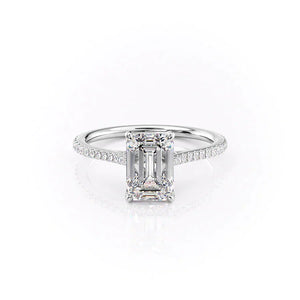 The Pave Madison Set With A 2 Carat Emerald Moissanite