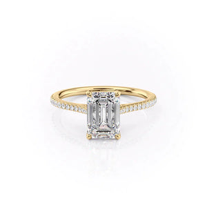 The Pave Madison Set With A 1 Carat Emerald Moissanite