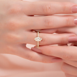 The Pave Madison Set With A 2 Carat Marquise Lab Diamond