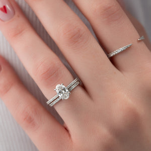 The Pave Madison Set With A 1 Carat Oval Lab Diamond