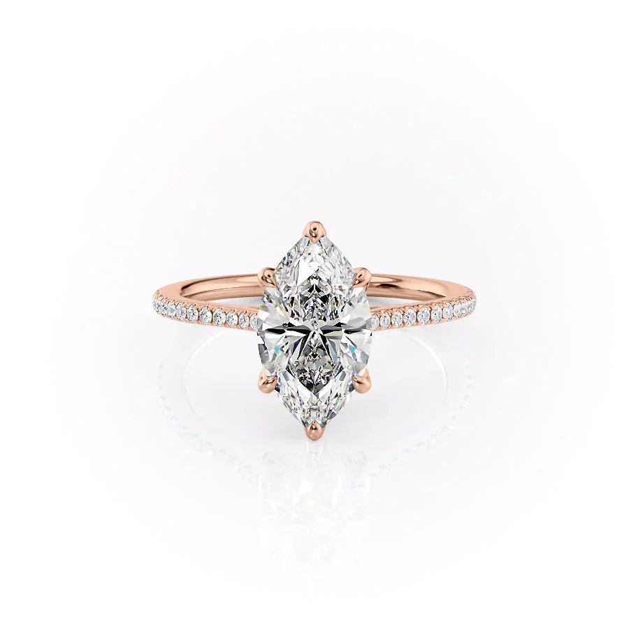 The Pave Madison Set With A 4 Carat Marquise Moissanite