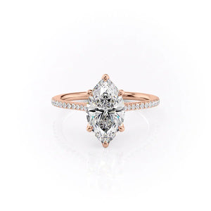 The Pave Madison Set With A 1 Carat Marquise Moissanite