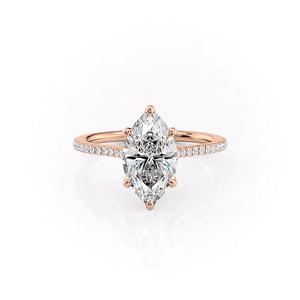 The Pave Madison Set With A 2.5 Carat Marquise Lab Diamond
