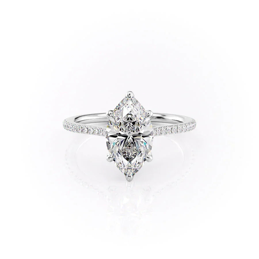 The Pave Madison Set With A 4 Carat Marquise Moissanite