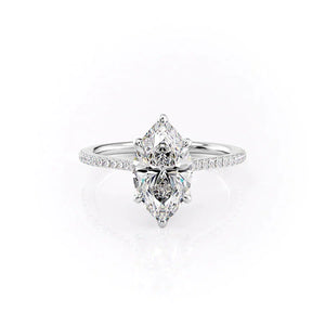 The Pave Madison Set With A 3 Carat Marquise Lab Diamond