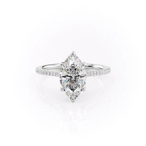 The Pave Madison Set With A 1.5 Carat Marquise Moissanite