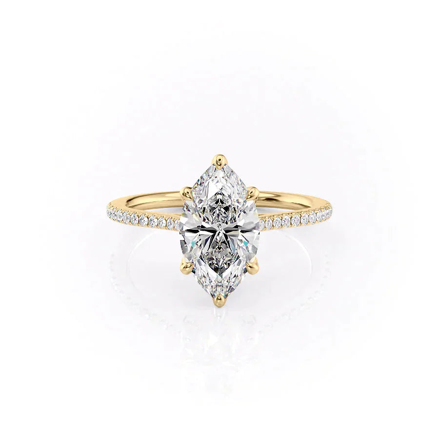 The Pave Madison Set With A 3 Carat Marquise Lab Diamond