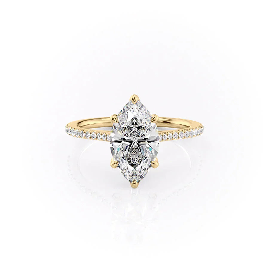 The Pave Madison Set With A 2.5 Carat Marquise Moissanite