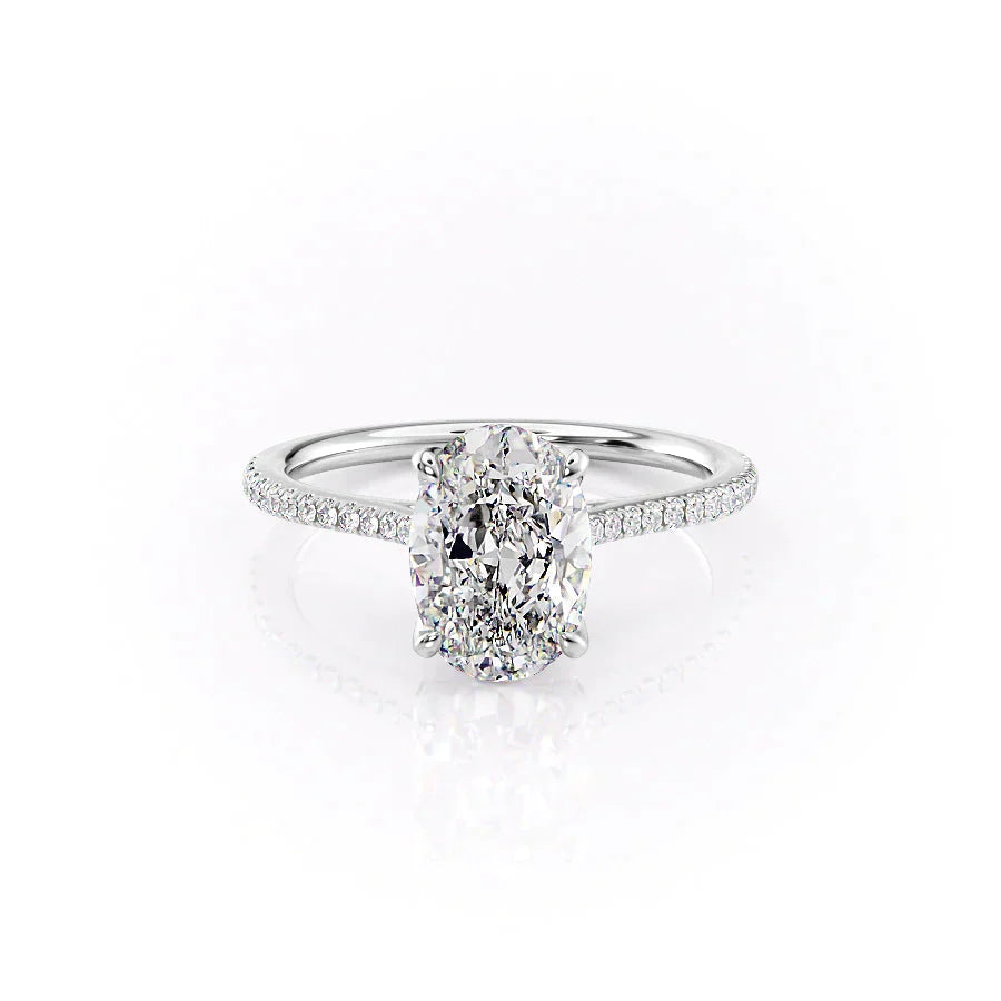 The Pave Madison Set With A 2.5 Carat Oval Moissanite