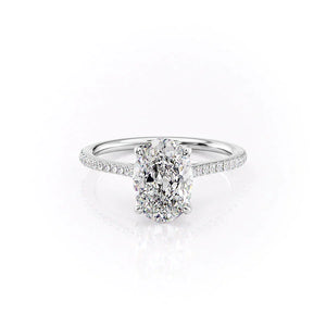 The Pave Madison Set With A 1 Carat Oval Lab Diamond
