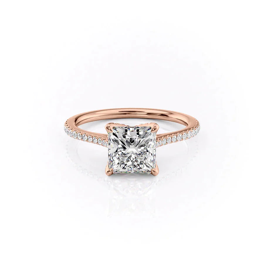 The Pave Madison Set With A 1.5 Carat Princess Lab Diamond