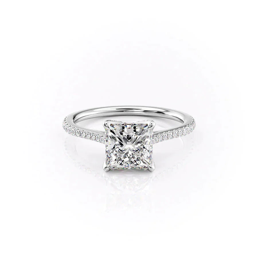 The Pave Madison Set With A 2.5 Carat Princess Lab Diamond