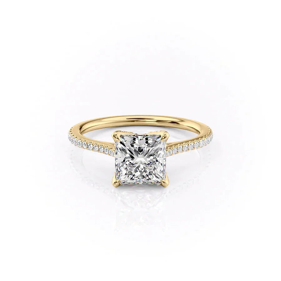 The Pave Madison Set With A 1.5 Carat Princess Lab Diamond
