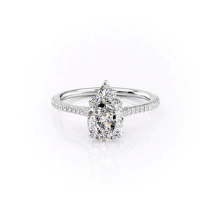 The Pave Madison Set With A 2.5 Carat Pear Moissanite