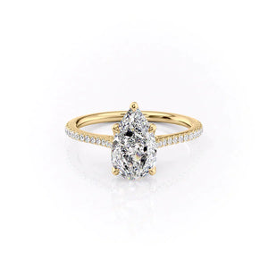 The Pave Madison Set With A 2 Carat Pear Moissanite