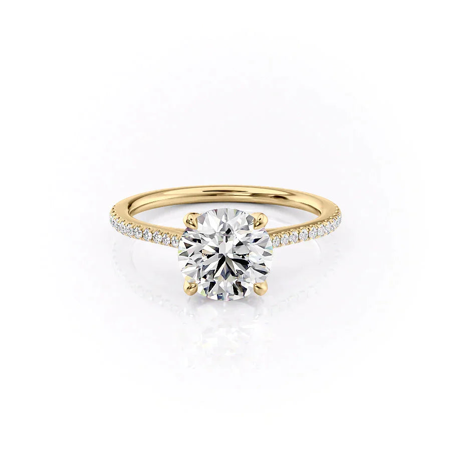 The Pave Madison Set With A 1.5 Carat Round Moissanite