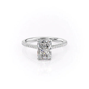 The Pave Madison Set With A 3 Carat Radiant Moissanite
