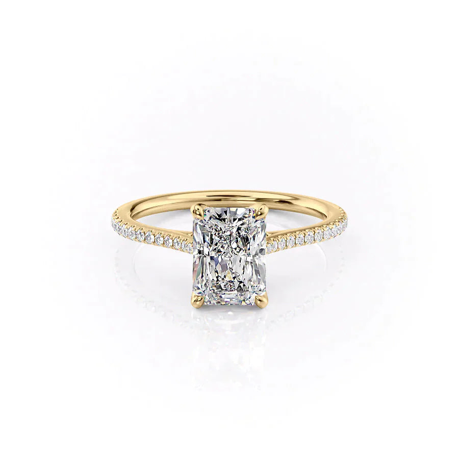 The Pave Madison Set With A 1 Carat Radiant Moissanite