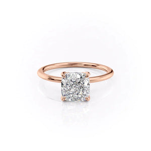 The Petal Kamellie Set With A Cushion Moissanite