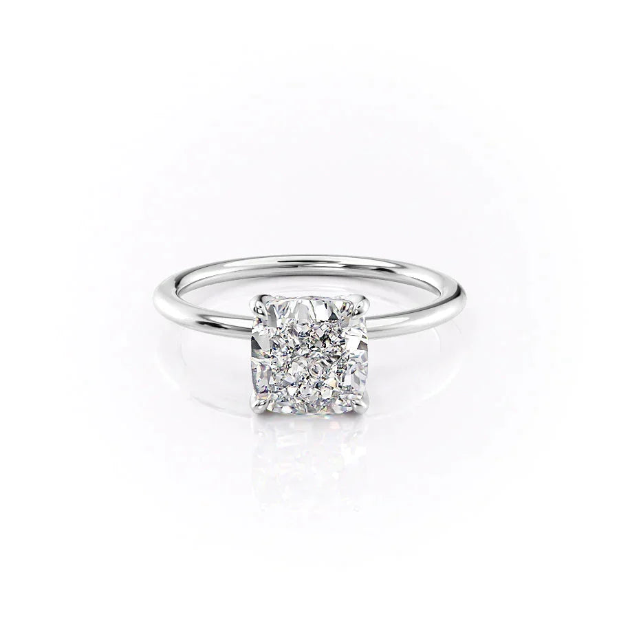 The Petal Kamellie Set With A Cushion Moissanite