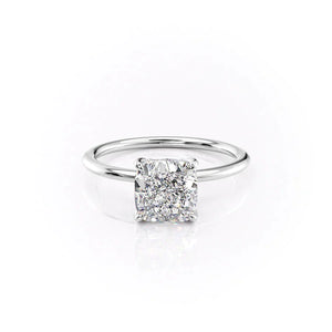 The Petal Kamellie Set With A Cushion Moissanite