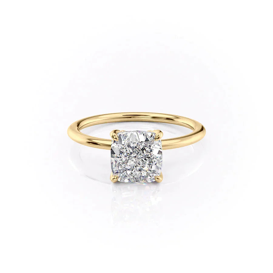 The Petal Kamellie Set With A 1.5 Carat Cushion Lab Diamond